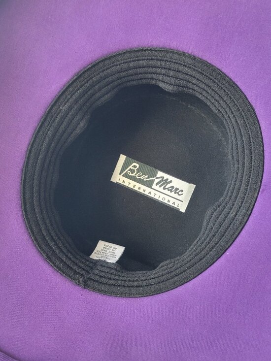 Vintage Ben Marc International Women’s Wool Purple Braided Hat w/Band main image 14